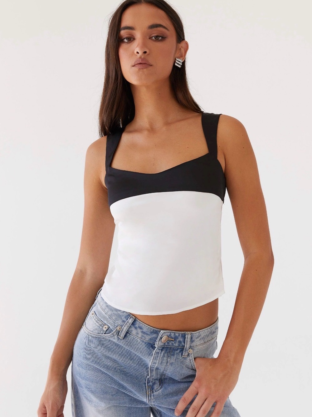 Peppermayo Lylah Satin Top - Noir Pearl Size 12